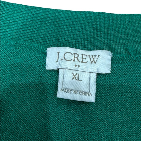 🍀 J.Crew Green 100% Merino Wool Cardigan Sweater Women’s Size XL - Picture 7 of 16